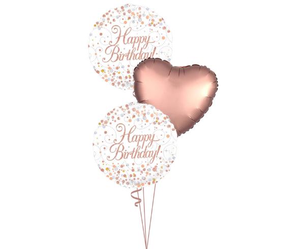 Happy Birthday Trio Rosegold